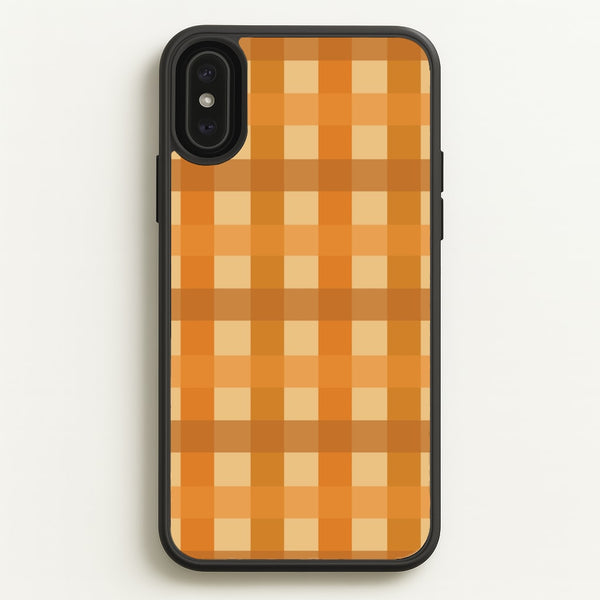Orange Plaid Pattern- Autumn  - Autumn Phone Case for iPhone XS Max