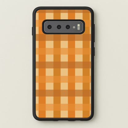Orange Plaid Pattern- Autumn  - Autumn Phone Case for Galaxy S10