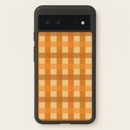 Orange Plaid Pattern- Autumn  - Autumn Phone Case for Google Pixel 6