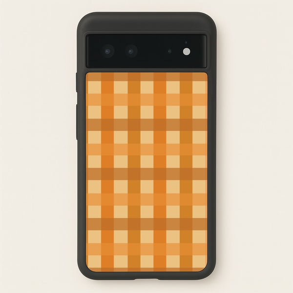 Orange Plaid Pattern- Autumn  - Autumn Phone Case for Google Pixel 6