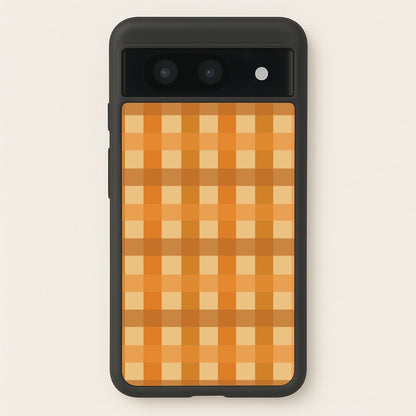 Orange Plaid Pattern- Autumn  - Autumn Phone Case for Google Pixel 8a