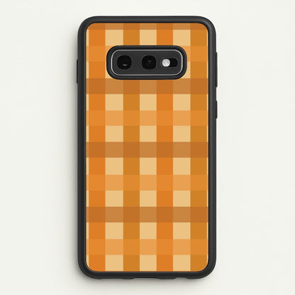Orange Plaid Pattern- Autumn  - Autumn Phone Case for Galaxy S10e