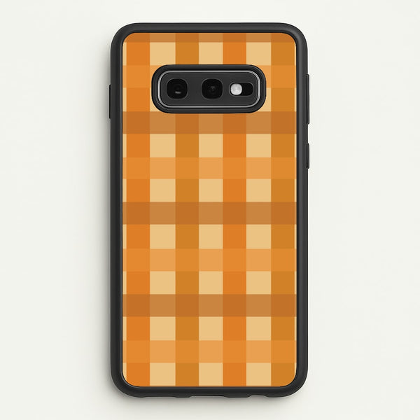 Orange Plaid Pattern- Autumn  - Autumn Phone Case for Galaxy S10e