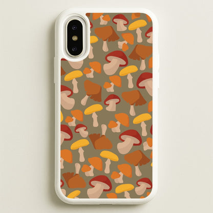 Mushroom Pattern - Autumn   - Autumn Phone Case for iPhone X / XS