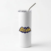 Bat Superhero Purple Logo Skinny Tumbler