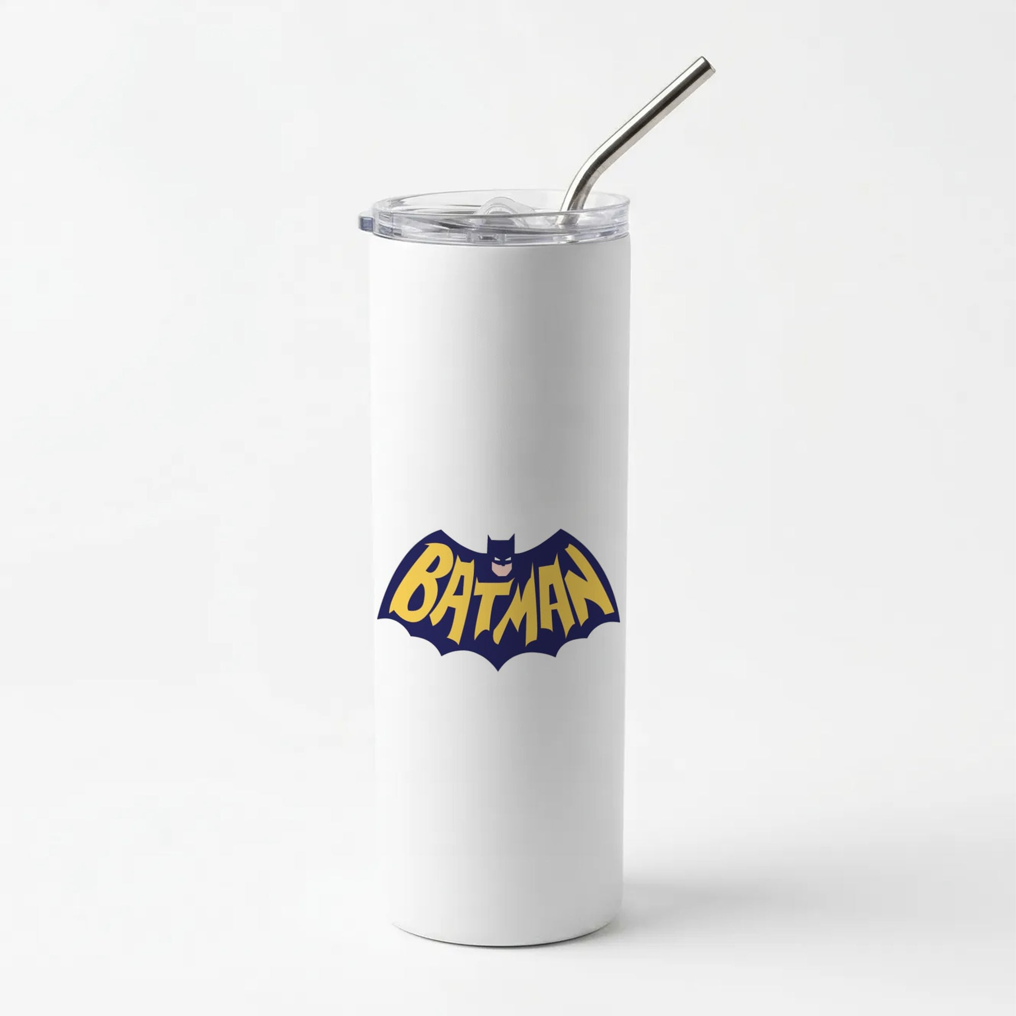 Bat Superhero Purple Logo Skinny Tumbler