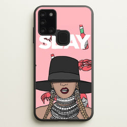 Slay - Queen B Cartoon  - Beyonce Phone Case for Galaxy A21s