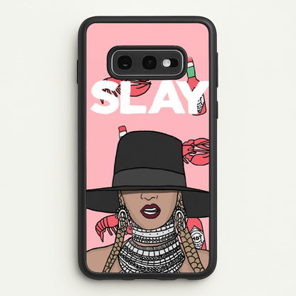 Slay - Queen B Cartoon  - Beyonce Phone Case for Galaxy S10e