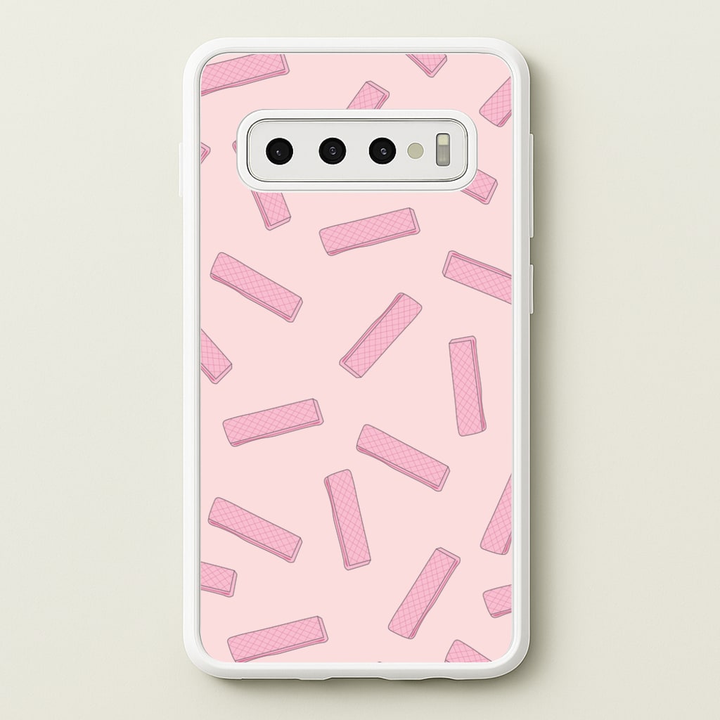 Pink Waffers - Biscuits Patterns  - Biscuits Patterns Phone Case for Galaxy S10 Plus