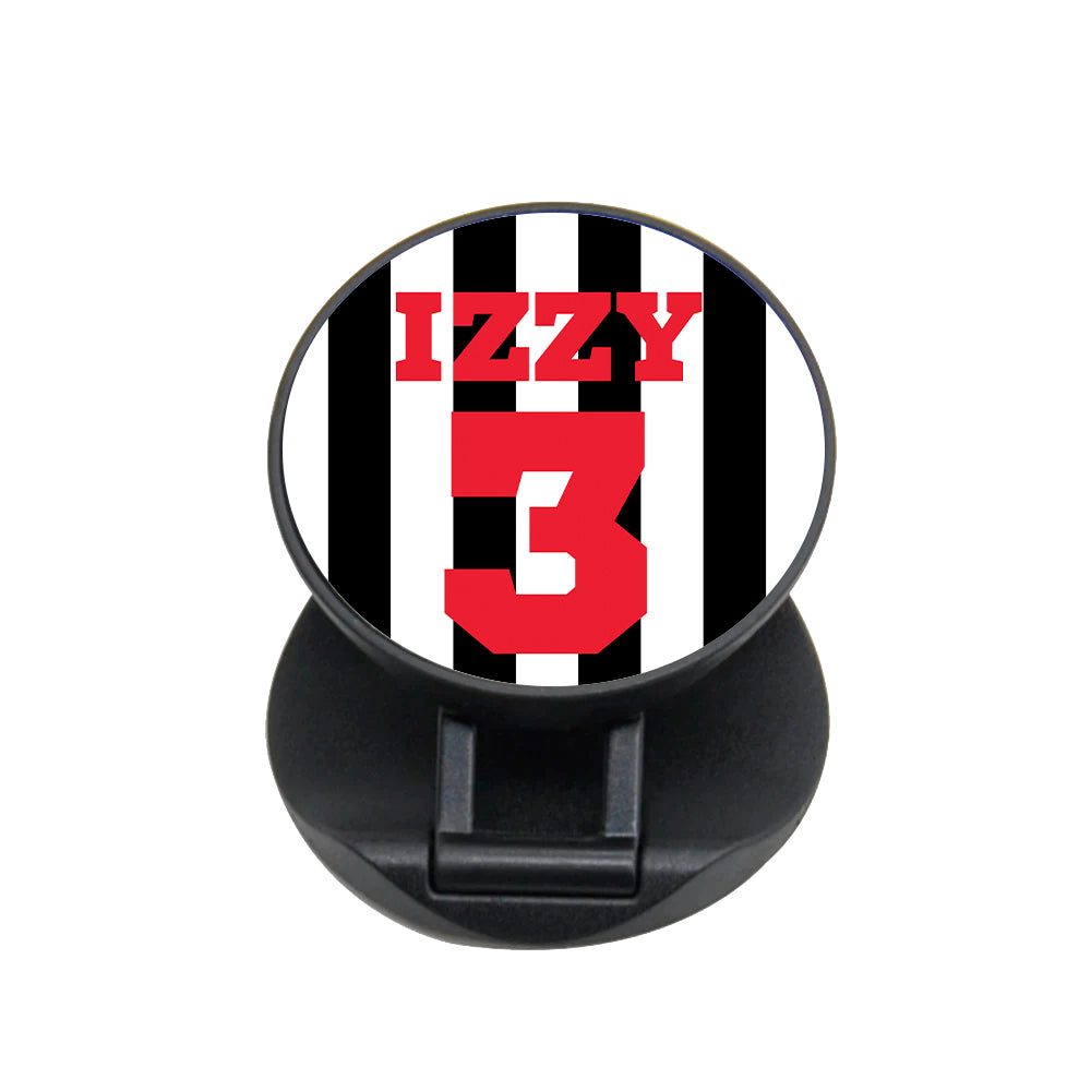 Black And White Stripes - Personalised Football   FunGrip