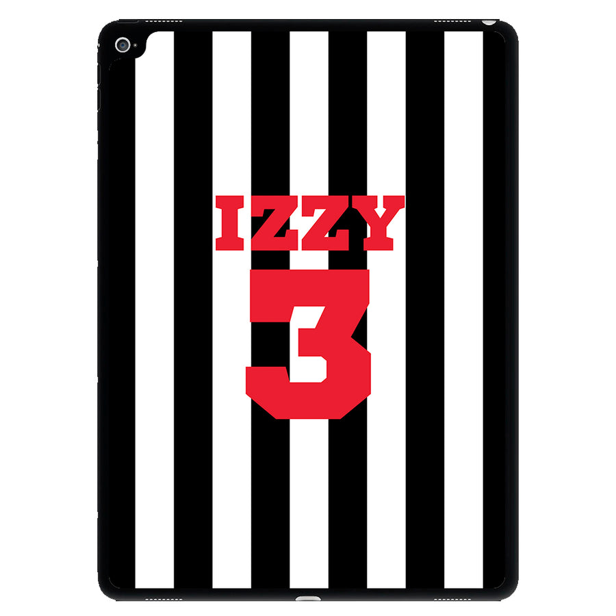 Black And White Stripes - Personalised Football   iPad Case