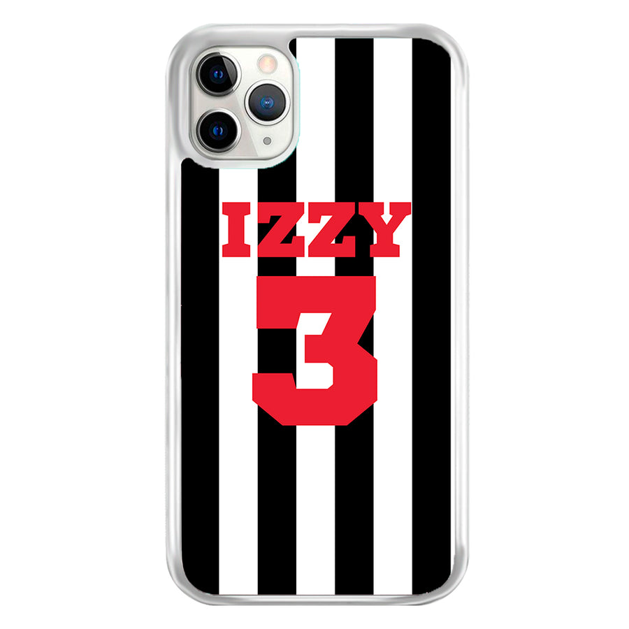 Black And White Stripes - Personalised Football   Phone Case