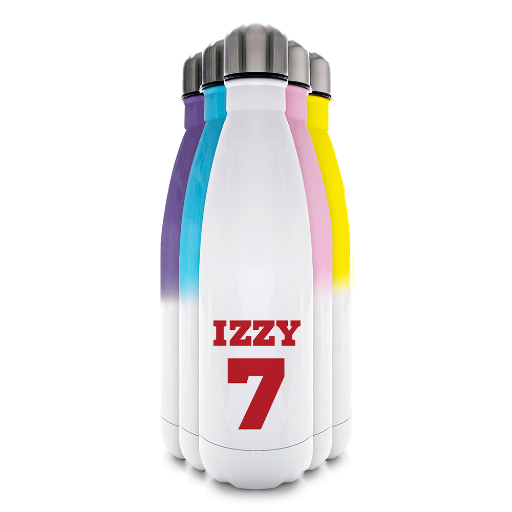 Black And White Stripes - Personalised Football   Water Bottle