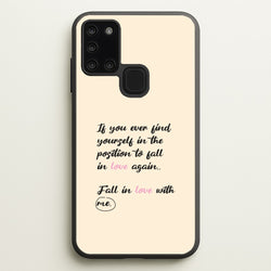 Fall In Love With Me  - BookTok Phone Case for Galaxy A21s
