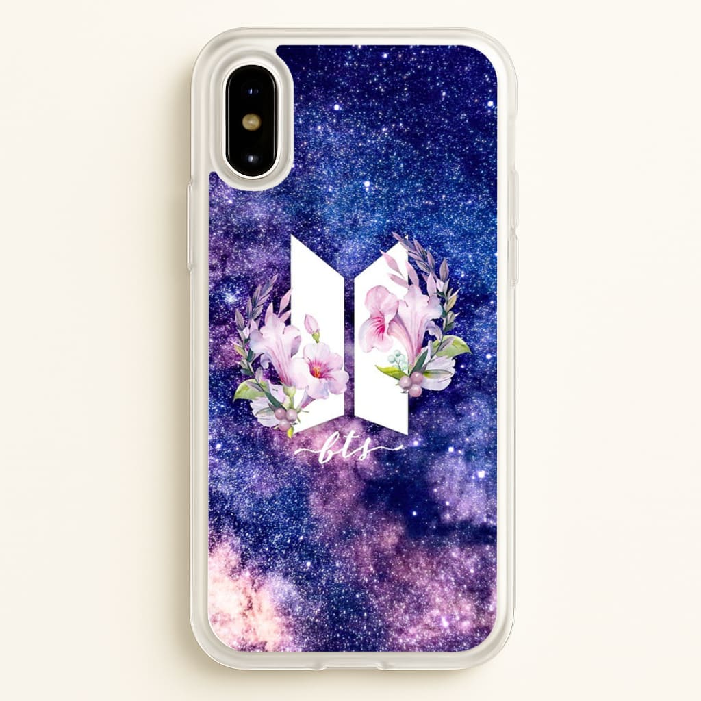 Galaxy Floral K-Pop Band Logo  - BTS Phone Case for iPhone X / XS