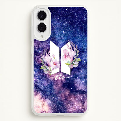 Galaxy Floral K-Pop Band Logo  - BTS Phone Case for Galaxy S25 Edge