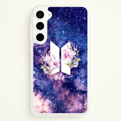 Galaxy Floral K-Pop Band Logo  - BTS Phone Case for Galaxy S23