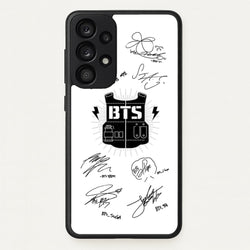 White K-Pop Band Army Logo and Signatures  - BTS Phone Case for Galaxy A33