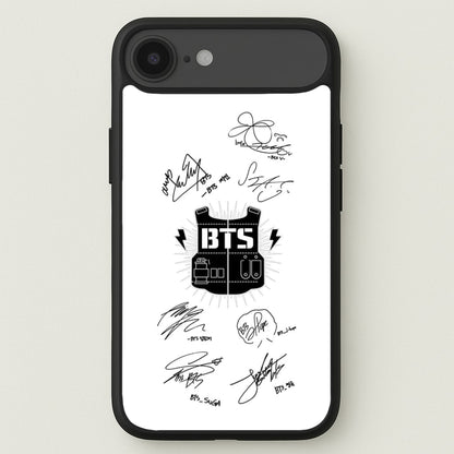 White K-Pop Band Army Logo and Signatures Phone Case for iPhone 17 Air