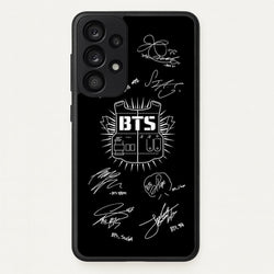 Black K-Pop Band Army Logo and Signatures  - BTS Phone Case for Galaxy A33
