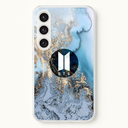 K-Pop Band Logo Marble  - BTS Phone Case for Galaxy S24