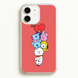 Red BT21 - RJ, Mang, Koya, Chimmy, Cooky, Shooky, Tata - K Pop  -  Phone Case for iPhone 11