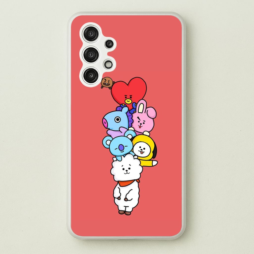 Red BT21 - RJ, Mang, Koya, Chimmy, Cooky, Shooky, Tata - K Pop  -  Phone Case for Galaxy A13