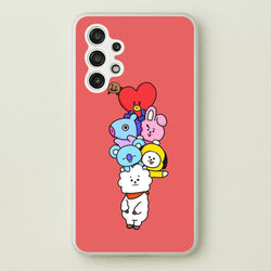 Red BT21 - RJ, Mang, Koya, Chimmy, Cooky, Shooky, Tata - K Pop  -  Phone Case for Galaxy A13