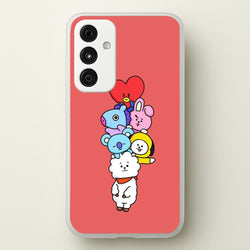 Red BT21 - RJ, Mang, Koya, Chimmy, Cooky, Shooky, Tata - K Pop  -  Phone Case for Galaxy A35