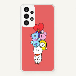 Red BT21 - RJ, Mang, Koya, Chimmy, Cooky, Shooky, Tata - K Pop  -  Phone Case for Galaxy A53