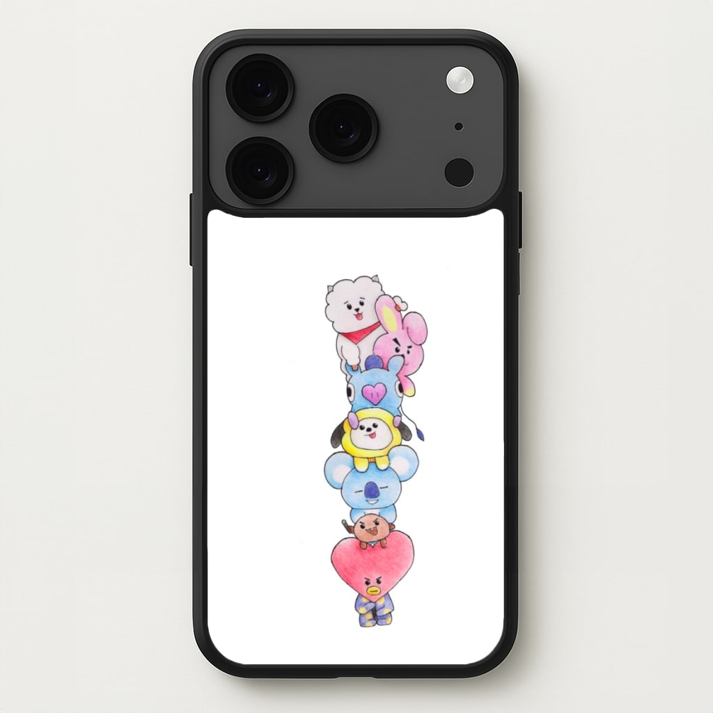 K-Pop Band BT21 Drawing Phone Case for iPhone 17 Pro