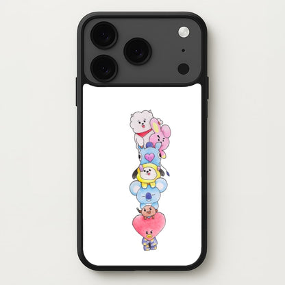 K-Pop Band BT21 Drawing Phone Case for iPhone 17 Pro