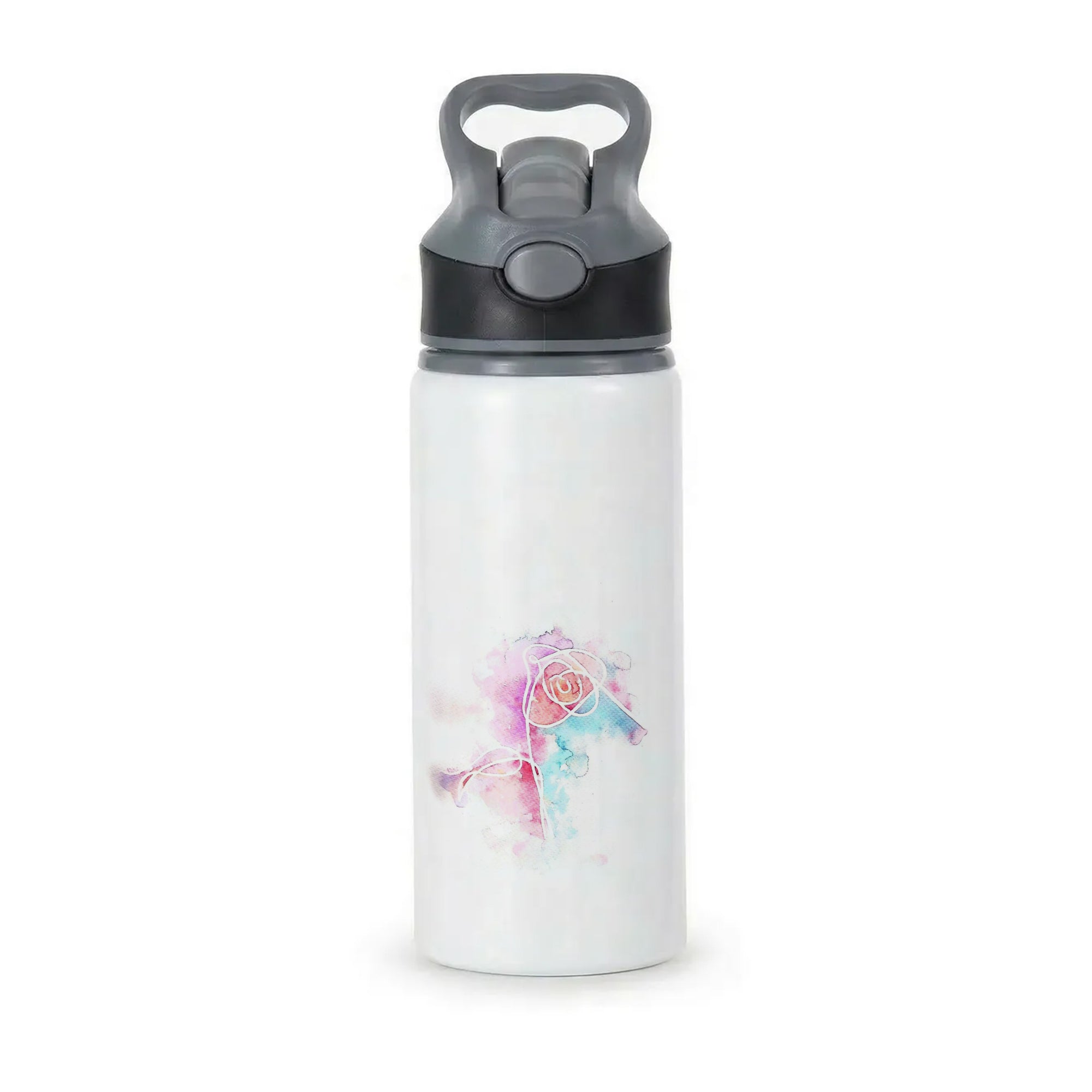 K-Pop Band Love Yourself Watercolour Painting Active Water Bottle - Black