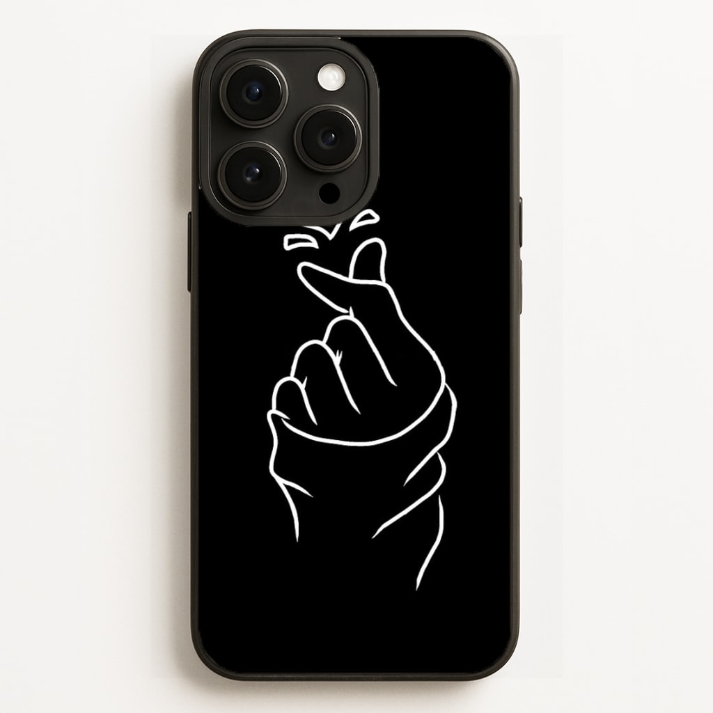 Cute Heart Finger Snap Black  -  Phone Case for iPhone 16 Pro Max