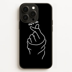 Cute Heart Finger Snap Black  -  Phone Case for iPhone 16 Pro Max