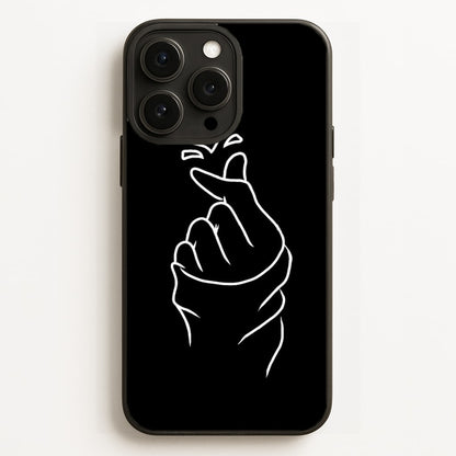 Cute Heart Finger Snap Black  -  Phone Case for iPhone 16 Pro Max