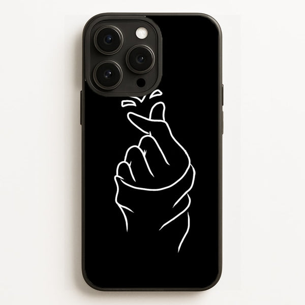 Cute Heart Finger Snap Black  -  Phone Case for iPhone 16 Pro Max