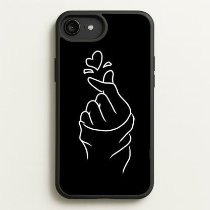 Cute Heart Finger Snap Black  -  Phone Case for iPhone 6 Plus / 7 Plus / 8 Plus