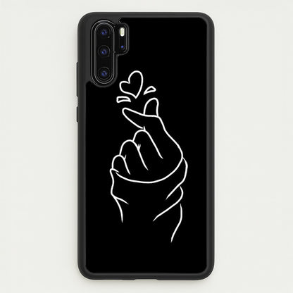 Cute Heart Finger Snap Black  -  Phone Case for Huawei P30 Pro