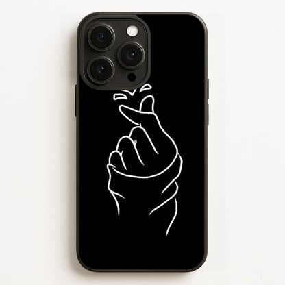 Cute Heart Finger Snap Black  -  Phone Case for iPhone 12 Pro Max