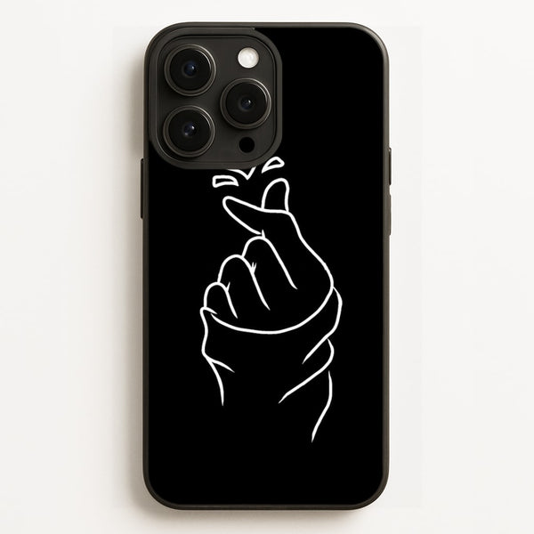 Cute Heart Finger Snap Black  -  Phone Case for iPhone 12 Pro Max