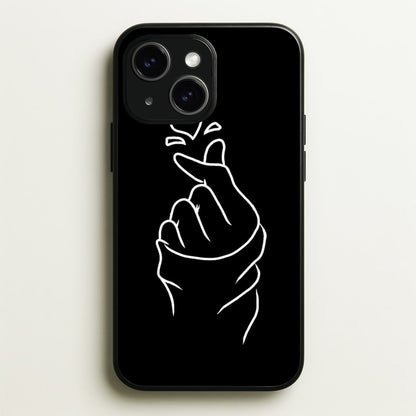 Cute Heart Finger Snap Black  -  Phone Case for iPhone 15