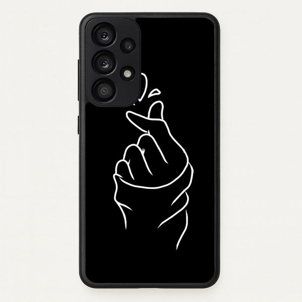 Cute Heart Finger Snap Black  -  Phone Case for Galaxy A53