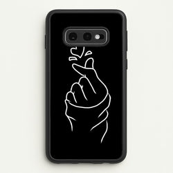 Cute Heart Finger Snap Black  -  Phone Case for Galaxy S10e