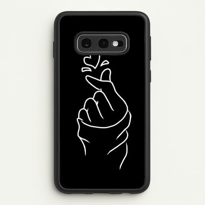Cute Heart Finger Snap Black  -  Phone Case for Galaxy S10e