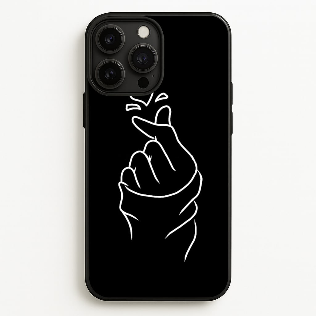 Cute Heart Finger Snap Black  -  Phone Case for iPhone 13 Pro Max