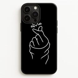 Cute Heart Finger Snap Black  -  Phone Case for iPhone 13 Pro Max