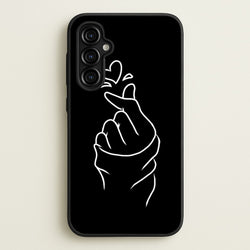 Cute Heart Finger Snap Black  -  Phone Case for Galaxy A54