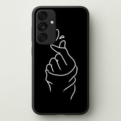 Cute Heart Finger Snap Black  -  Phone Case for Galaxy A35