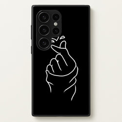 Cute Heart Finger Snap Black  -  Phone Case for Galaxy S24 Ultra
